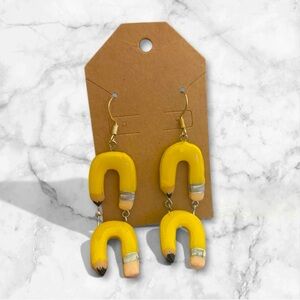 Vibrant Yellow Arch Earrings